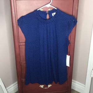 Royal Blue and Black Blouse